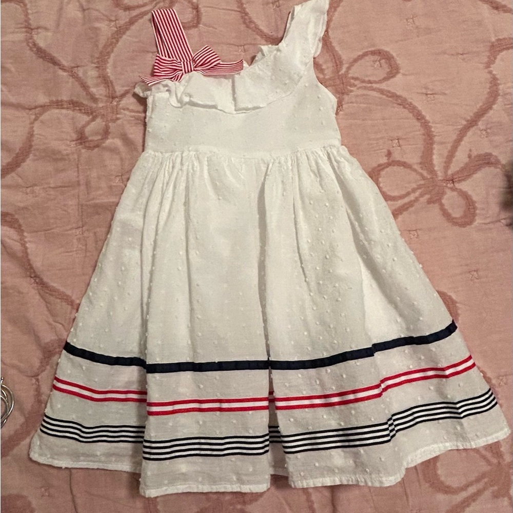 Blueberi Boulevard red white and blue patriotic girls summer dress 5T